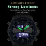 POEDAGAR E122 Luxury LED Men's Watch Dual Time Digital Display Waterproof Date Male Electronic Stainless Steel Watch - Image 5