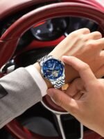 POEDAGAR 1420 Top Original Men Clock Automatic Mechanical Stainless Steel Men's Watches Calendar Hollow Tourbillon Man Watch Male - Image 10