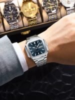 POEDAGAR 672 Classic Business Square Men's Watch Luminous Waterproof Week Date Luxury Man Wristwatch Stainless Steel Quartz Watches For Men - Image 8