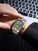 POEDAGAR 984 Fashion Business Men's Watch Luminous Waterproof Week Date Luxury Man Wristwatch Stainless Steel Quartz Watches For Men - Image 13