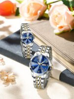 POEDAGAR 852 + 3078 Top Fashion Watches For Couple Waterproof Date Week Couple's Watches Quartz Stainless Steel Couple Watch Lovers Set+Box - Image 14