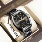 POEDAGAR 958 Waterproof Luminous Wine Barrel Shaped Quartz Watch Calendar Business Watch Reloj - Image 2