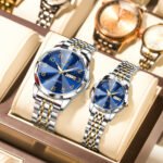 POEDAGAR 852 + 3078 Top Fashion Watches For Couple Waterproof Date Week Couple's Watches Quartz Stainless Steel Couple Watch Lovers Set+Box - Image 4