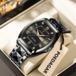 POEDAGAR 958 Waterproof Luminous Wine Barrel Shaped Quartz Watch Calendar Business Watch Reloj - Image 3