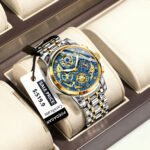 POEDAGAR 984 Fashion Business Men's Watch Luminous Waterproof Week Date Luxury Man Wristwatch Stainless Steel Quartz Watches For Men - Image 5