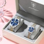 POEDAGAR 852 + 3078 Top Fashion Watches For Couple Waterproof Date Week Couple's Watches Quartz Stainless Steel Couple Watch Lovers Set+Box - Image 6