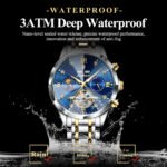 POEDAGAR 1422 Luxury Men Watch Fashion Waterproof Hollow Tourbillon Man Wristwatch Automatic Mechanical Stainless Steel Men's Watches - Image 5
