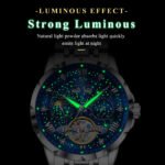 POEDAGAR 1420 Top Original Men Clock Automatic Mechanical Stainless Steel Men's Watches Calendar Hollow Tourbillon Man Watch Male - Image 6