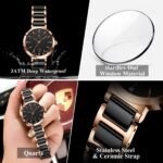 ​POEDAGAR 505 Fashion Women Watches Relogio Feminino Luxury Rose Gold Watch Ladies Quartz Wrist Watch Ceramic Strap Clock Reloj - Image 5