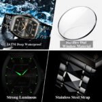 POEDAGAR 958 Waterproof Luminous Wine Barrel Shaped Quartz Watch Calendar Business Watch Reloj - Image 6