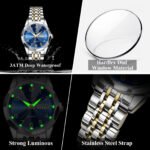 POEDAGAR 852 + 3078 Top Fashion Watches For Couple Waterproof Date Week Couple's Watches Quartz Stainless Steel Couple Watch Lovers Set+Box - Image 9