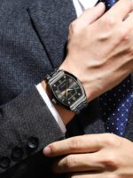 POEDAGAR 958 Waterproof Luminous Wine Barrel Shaped Quartz Watch Calendar Business Watch Reloj - Image 7