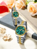 POEDAGAR 910 + 780 Top Fashion Watches For Couple Waterproof Date Week Couple's Watches Quartz Stainless Steel Couple Watch Lovers Set+Box - Image 8