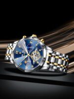 POEDAGAR 1422 Luxury Men Watch Fashion Waterproof Hollow Tourbillon Man Wristwatch Automatic Mechanical Stainless Steel Men's Watches - Image 8