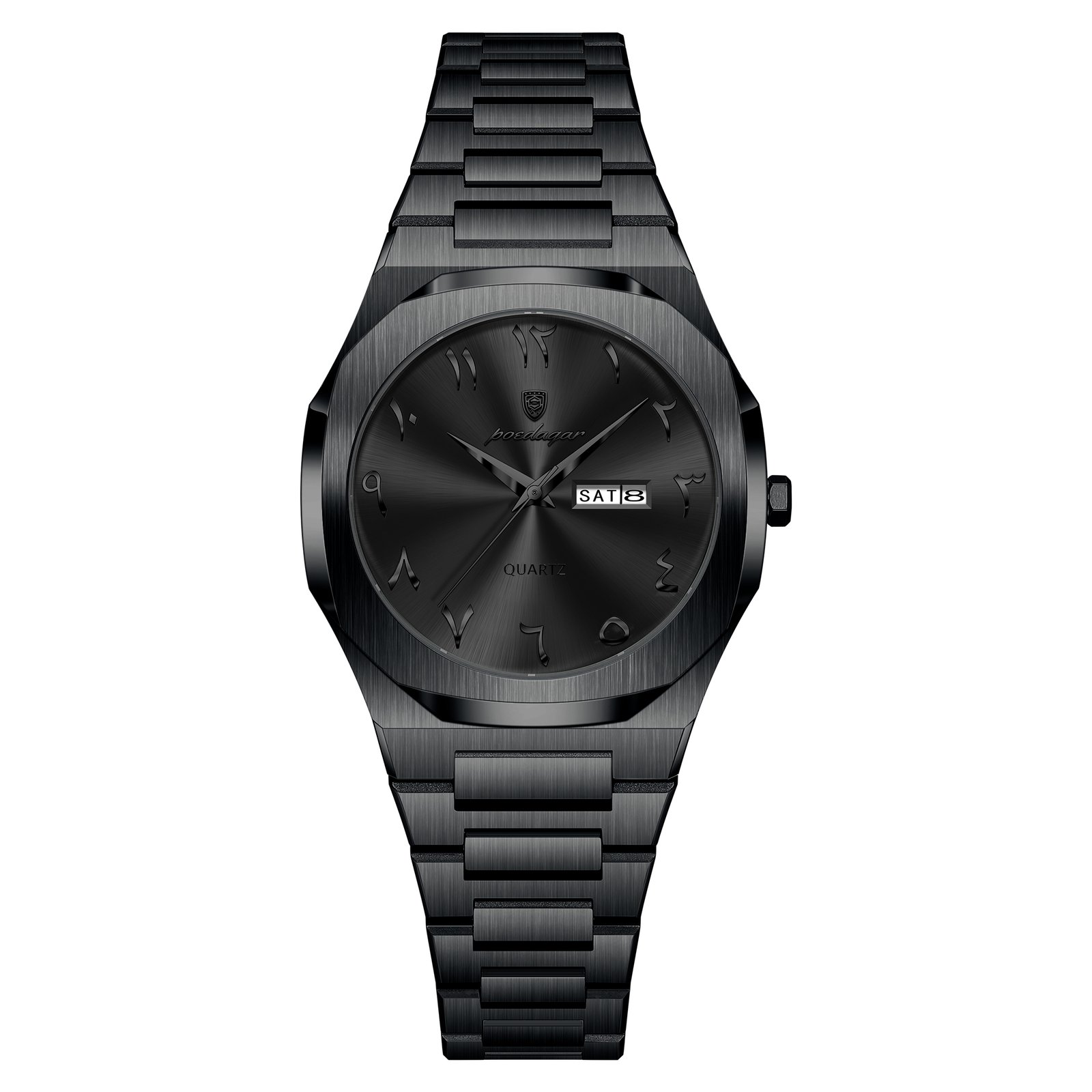 黑壳黑面 POEDAGAR 798 High Quality Elegant Woman Clock Date Week Waterproof Ladies Watch Quartz Stainless Steel Fashion Women's Watches - Image 1