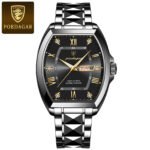 POEDAGAR 958 Waterproof Luminous Wine Barrel Shaped Quartz Watch Calendar Business Watch Reloj