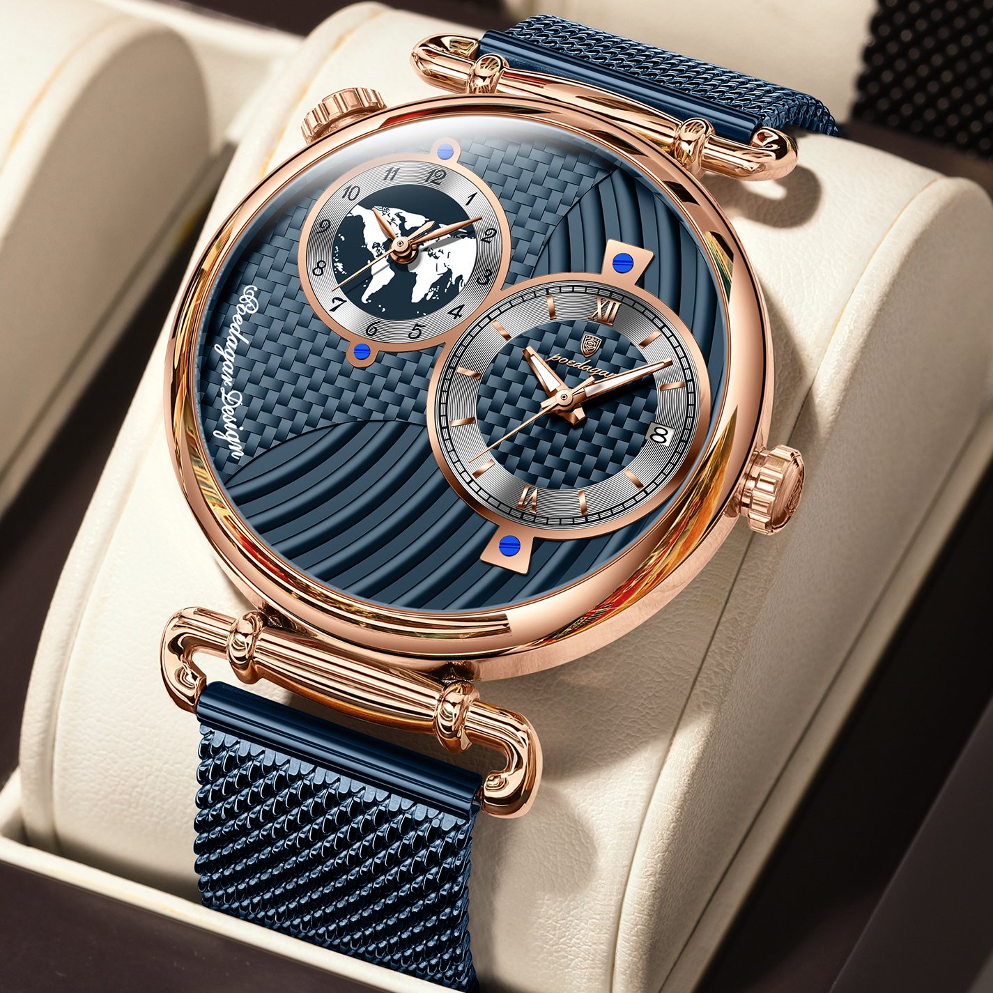 Rose Gold / Blue