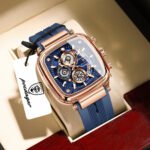 POEDAGAR 849 Square Sport Man Wristwatch Date Waterproof Luminous Chronograph Watch For Men Silicone Strap Men's Quartz Watches Male - Image 11