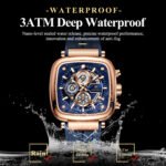 POEDAGAR 849 Square Sport Man Wristwatch Date Waterproof Luminous Chronograph Watch For Men Silicone Strap Men's Quartz Watches Male - Image 10