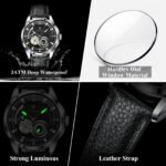 POEDAGAR 1427 High Quality Luxury Men Watch Fashion Hollow Tourbillon Man Clock Automatic Mechanical Leather Men's Watches Male Reloj - Image 8
