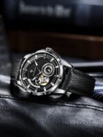 POEDAGAR 1427 High Quality Luxury Men Watch Fashion Hollow Tourbillon Man Clock Automatic Mechanical Leather Men's Watches Male Reloj - Image 7