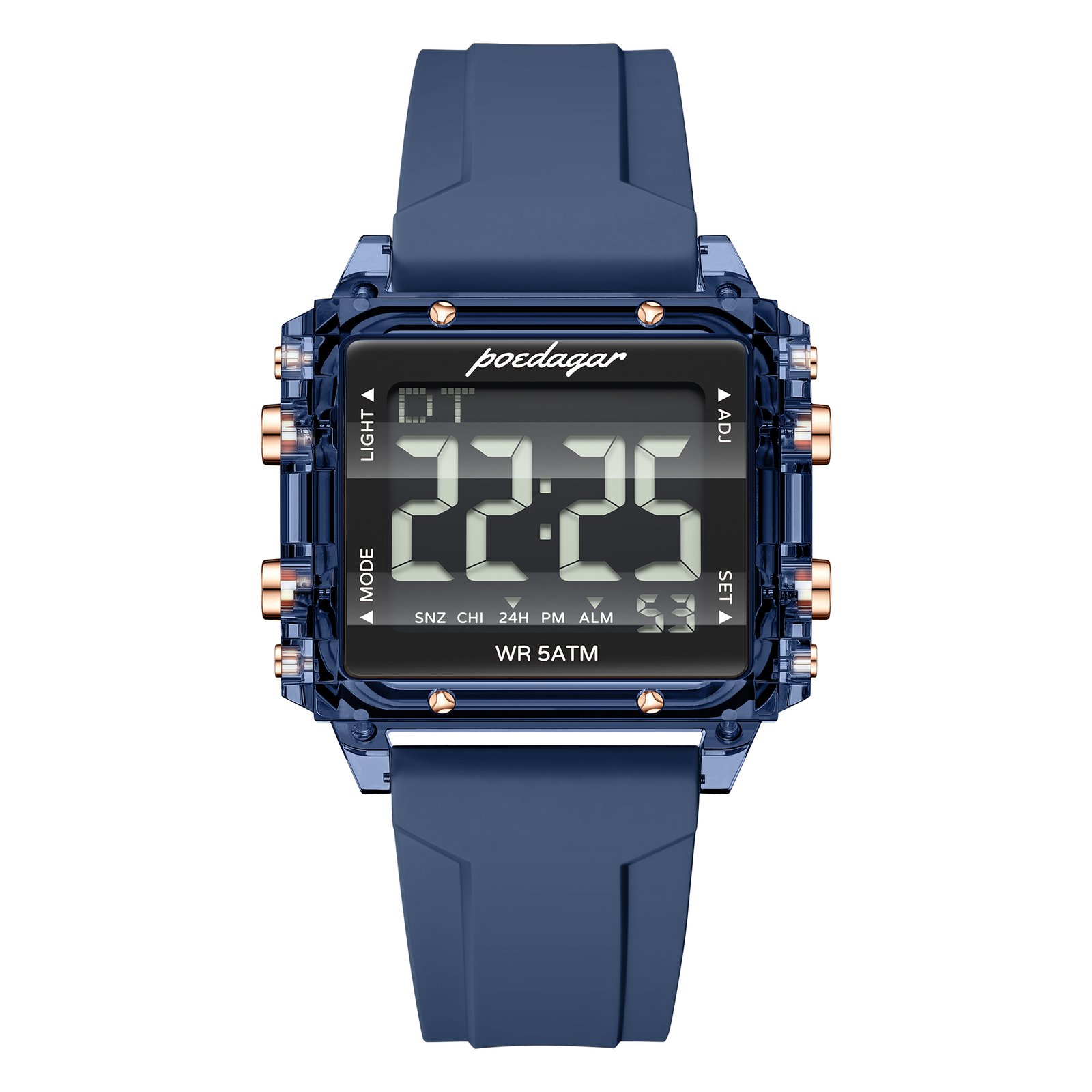 14 POEDAGAR E123 Top Fashion Sports Men Watch Waterproof Week Date Alarm Man Wristwatch Silicone Strap LED Electronic Men's Watches Male - Image 1