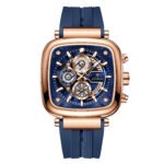 POEDAGAR 849 Square Sport Man Wristwatch Date Waterproof Luminous Chronograph Watch For Men Silicone Strap Men's Quartz Watches Male