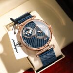 POEDAGAR 848 Fashion Man Clock Dual Time Zone Display Waterproof Date Men Watch Sports Mesh Stainless Steel Men's Quartz Watches+Box - Image 3