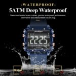 POEDAGAR E123 Top Fashion Sports Men Watch Waterproof Week Date Alarm Man Wristwatch Silicone Strap LED Electronic Men's Watches Male - Image 9