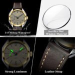 POEDAGAR 689 Sports Fashion Man Wristwatch Business Leather Quartz Men Watch Waterproof Luminous Date Men's Watches Male Clock Reloj - Image 8