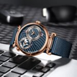 POEDAGAR 848 Fashion Man Clock Dual Time Zone Display Waterproof Date Men Watch Sports Mesh Stainless Steel Men's Quartz Watches+Box - Image 8